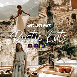 Cinematic Video luts, Rustic LUTs Pack Presets Mobile Desktop, Premiere Pro, DaVinci Resolve, LUTs presets, Video Presets