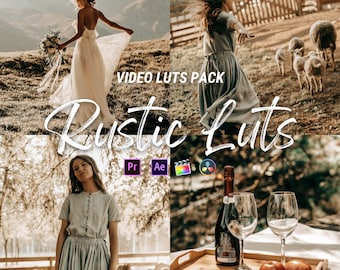 Cinematic Video luts, Rustic LUTs Pack Presets Mobile Desktop, Premiere Pro, DaVinci Resolve, LUTs presets, Video Presets