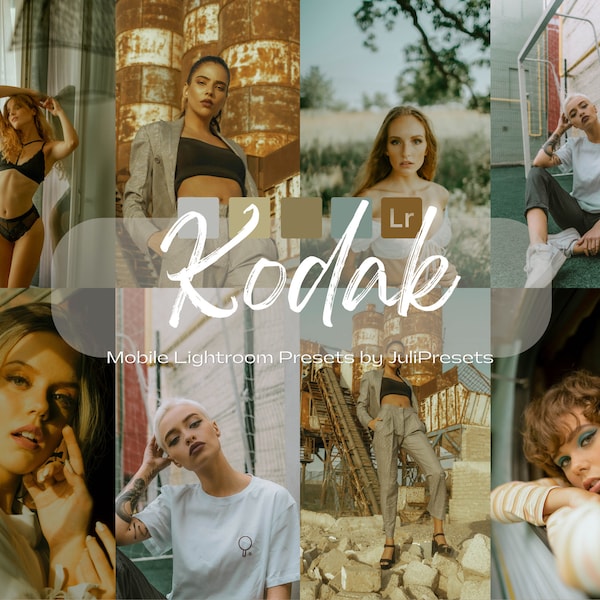10 Kodak Mobile Lightroom Presets, Instagram Filter, Analog Retro Mood, Kodak Portra Filter, Polaroid Film presets
