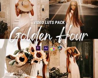 Golden Hour LUTs Nature, Adobe Premiere Pro LUTs Pack, Video Editing Luts Final Cut Pro, Video Presets for DaVinci Resolve Vlog