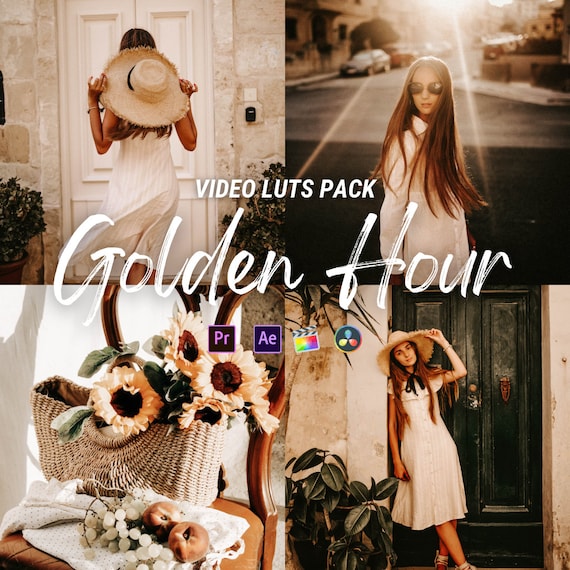 Golden Hour LUTs Nature, Adobe Premiere Pro LUTs Pack, Video Editing Luts Final Cut Pro, Video Presets for DaVinci Resolve Vlog