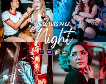 Night Video LUTs, Warm Film Filters, Video Editing Presets (Premiere, Final Cut, DaVinci)