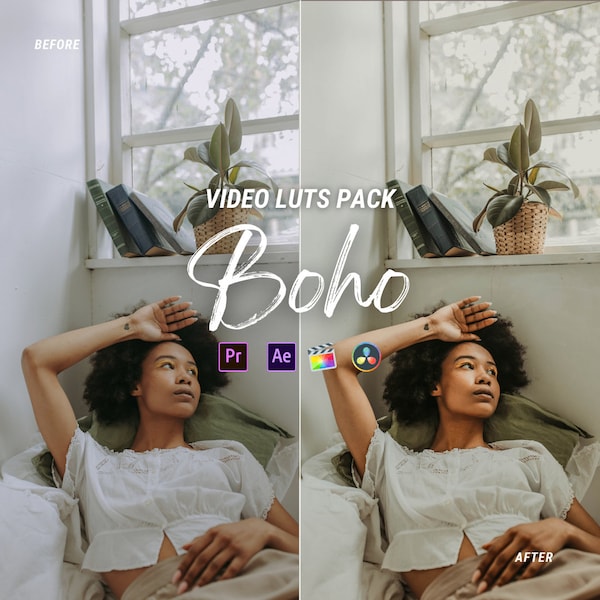 Boho LUTs Pack Presets Mobile Desktop, DaVinci Resolve, LUTs presets, Video Presets