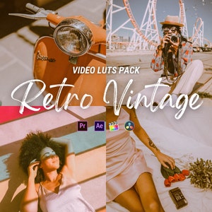 Retro Vintage LUTs Nature, Adobe Premiere Pro LUTs Pack, Video Editing Luts Final Cut Pro, Video Presets for DaVinci Resolve Vlog
