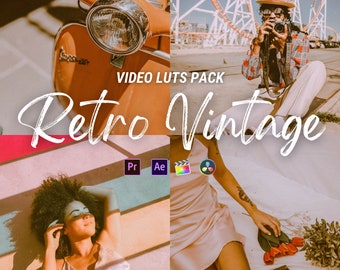 Retro Vintage LUTs Nature, Adobe Premiere Pro LUTs Pack, Video Editing Luts Final Cut Pro, Video Presets for DaVinci Resolve Vlog