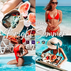 Bright Summer LUTs presets mobile & desktop, Aesthetic Video Editing, Light Natural Filter for Blogger, Beach Lifestyle Preset