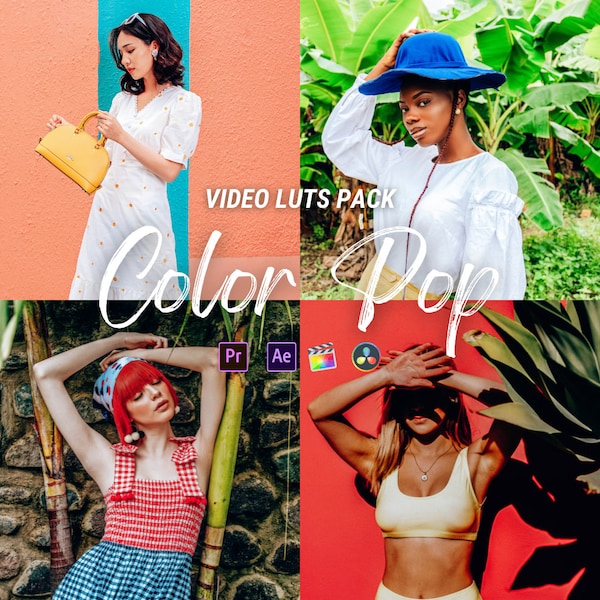Color Pop LUTs for Color Grading Video and Photo, luts for premiere pro, Luts Final Cut Pro, DaVinci