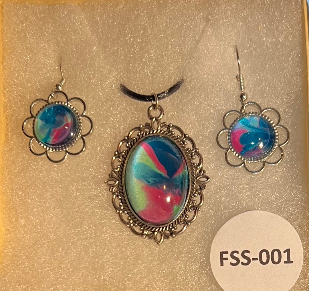 Fluid Art Jewelry Sets Collection 3 Etsy