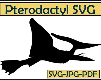 Pterodactyl Flying Dinosaur SVG Image Silhouette & Outline Clipart | Graphics  | Cricut | Instant Download
