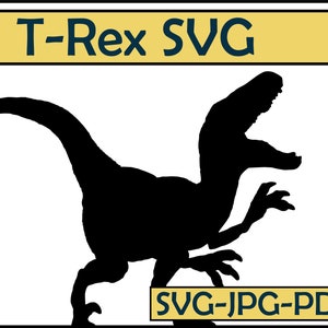 T-Rex Dinosaur SVG Silhouette & Outline Clipart | Tyrannosaurus Rex |  Instant Download | Cricut