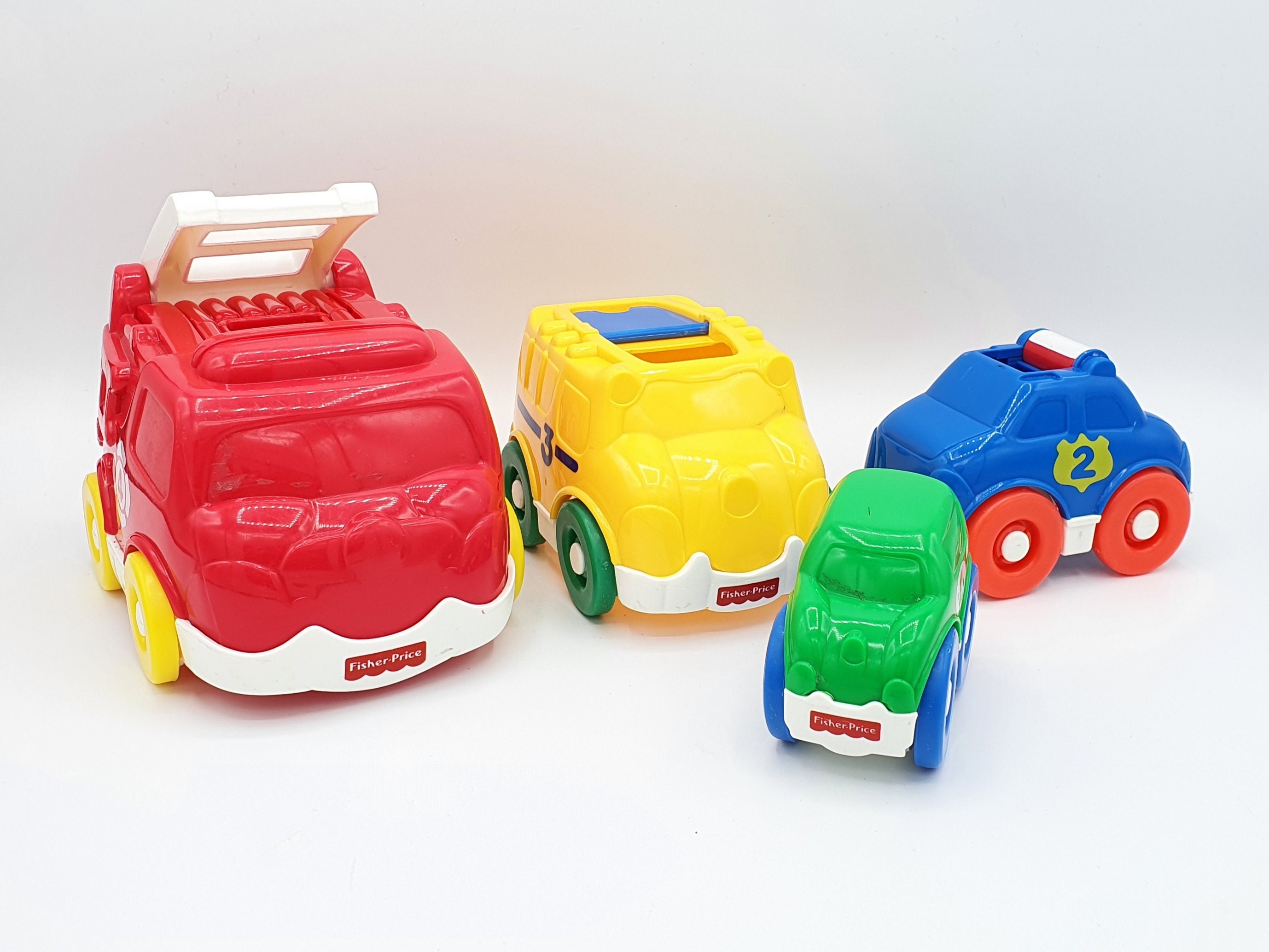 1990s Fisher Price Stacking Cars Set of 4 Play Family Vintage Toys