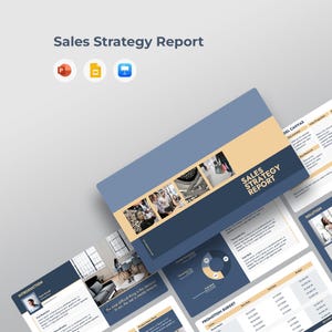 Sales Strategy Report Template | Performance Review & Planning Deck | Sales Metrics | PowerPoint, Keynote, Google Slides