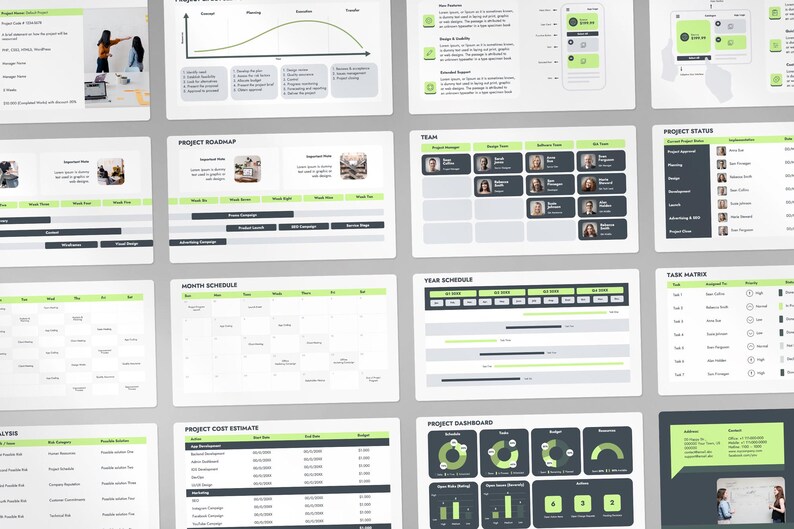 Project Management Template | Status Report & Gantt Deck | PMP Team ...