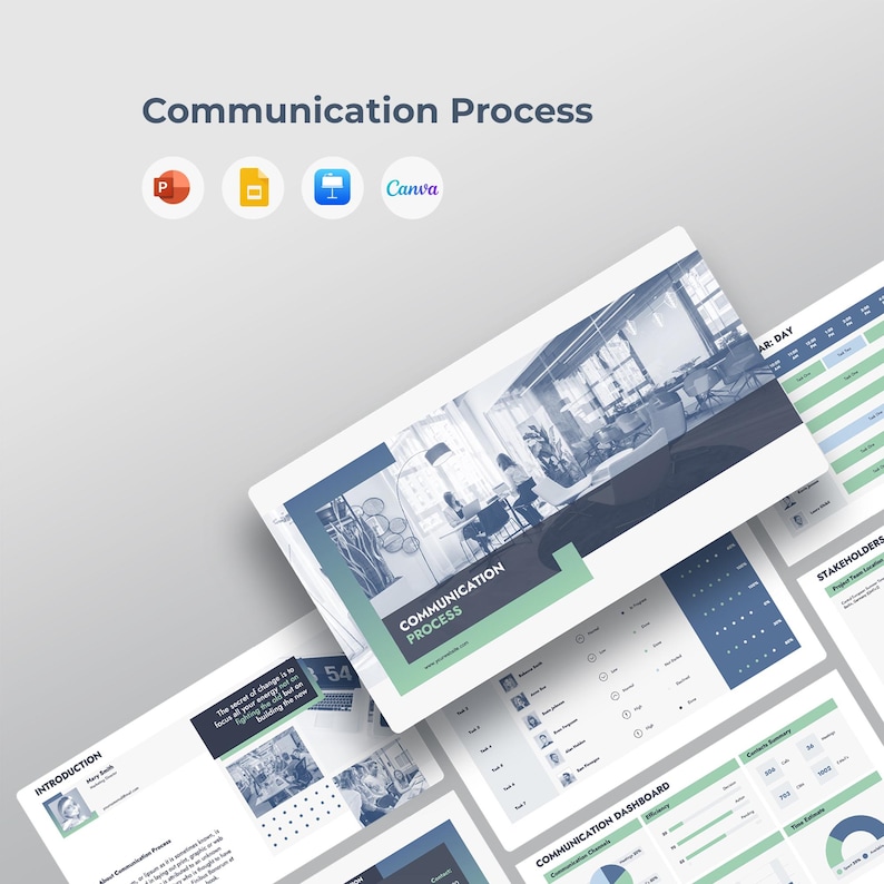 Communication Process Presentation Template | Business Model & Workflow Diagram | PowerPoint PPT, Keynote, Google Slides, Canva image 1