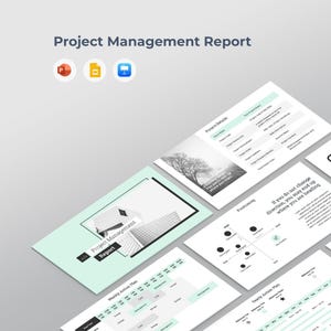 Projektledningsrapport | Mall för statuspanel | PPT PowerPoint, Google Presentationer, Keynote