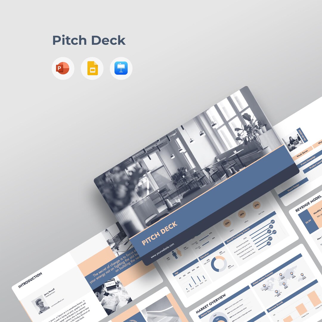 Investor Pitch Deck Template | Powerpoint, Keynote, Google Slides - Etsy