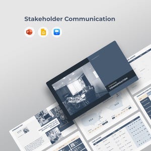 Sjabloon voor communicatie met belanghebbenden | Management- en betrokkenheidsplandeck | Projectrapportage | PowerPoint PPT, Keynote, Google Presentaties