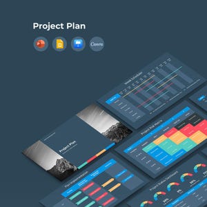 Modèle de présentation de plan de projet | Chronologie, diagramme de Gantt (Canva, PowerPoint, Keynote, Google Slides)