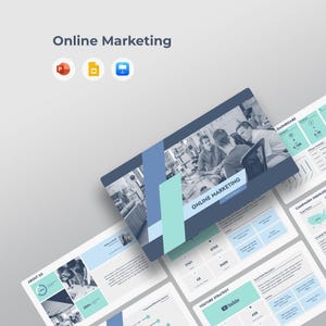 Modèle de stratégie de marketing en ligne | Plan de campagne numérique (PowerPoint, Keynote, Google Slides)