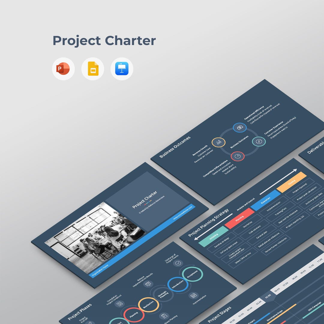 Project Charter Presentation Template | Powerpoint, Google Slides ...