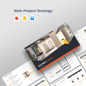 Plantilla de estrategia y planificación técnica de proyectos web (PPT, PowerPoint, Google Slides, Keynote)