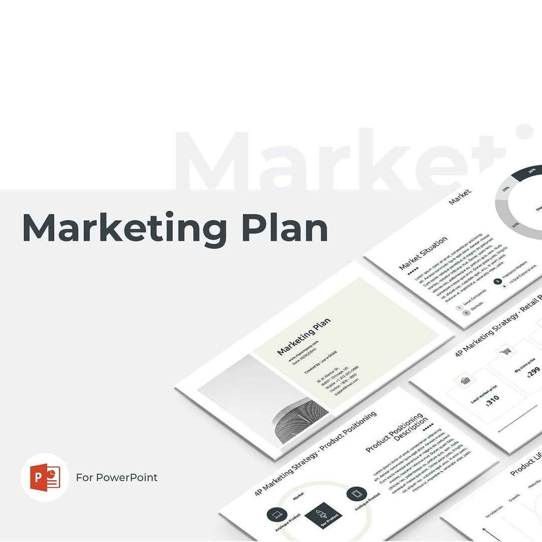 Marketing Plan Powerpoint Template: Business Strategy Pitch Deck - Etsy