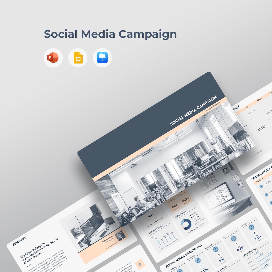 Social Media Campaign & Marketing Strategy Presentation Template | PPT ...