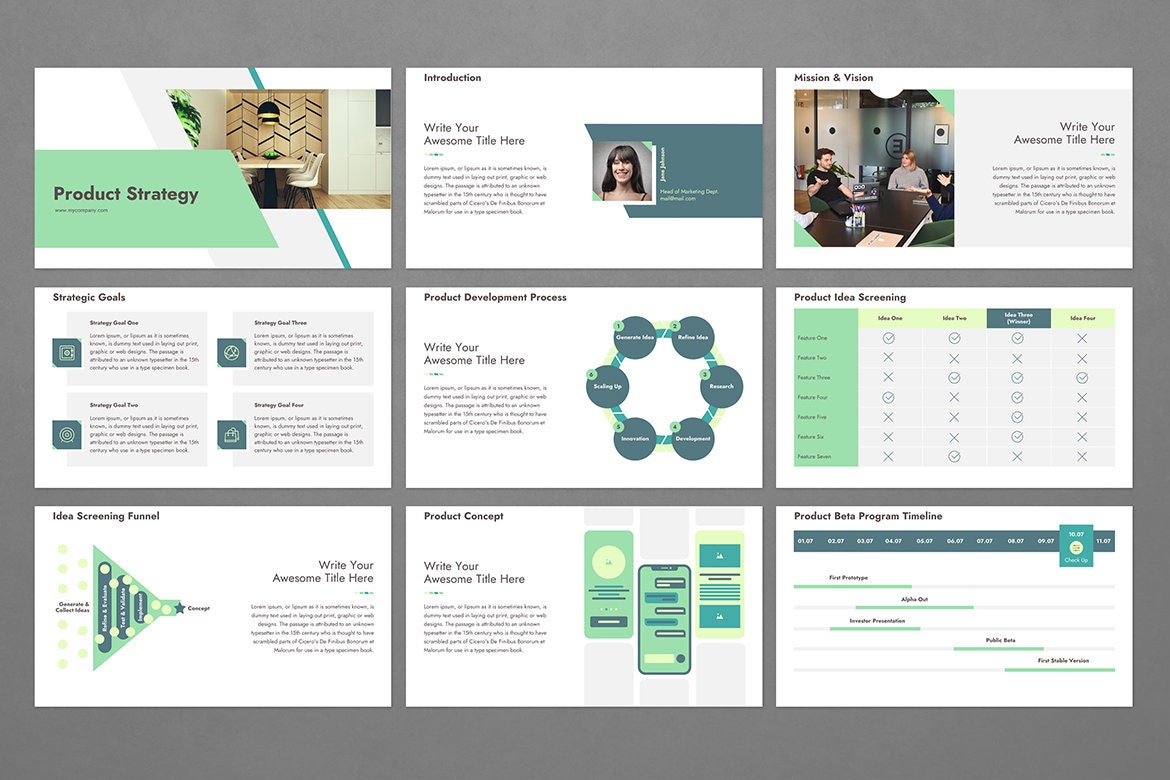 Product Strategy Powerpoint Presentation Template Etsy