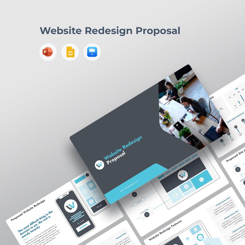 Voorstel voor herontwerp website | Standplaats voor bureau | PPT PowerPoint, Google Presentaties, Keynote afbeelding 1