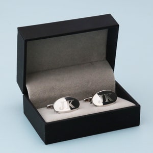 Gepersonaliseerde manchetknopen met doos ovale manchetknopen rechthoekige manchetknopen - bruidegom geschenken herencadeau, cadeau voor vader vriend echtgenoot