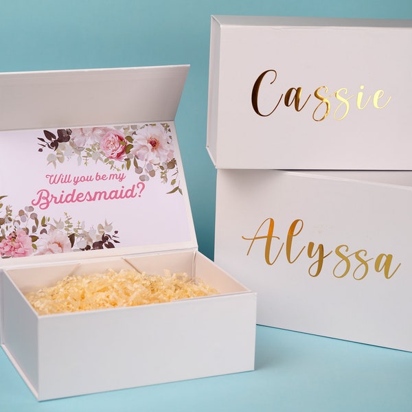 Brautjungfer Geschenke Box Brautjungfer Vorschlag Box Leere Geschenkbox für Brautjungfer Trauzeugin Blumenmädchen