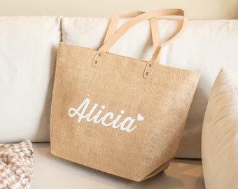 Personalized Bridesmaid Burlap Tote Bag Custom Bridesmaid Gift Bags Bachelorette Party Favors Personalized Bags for Women