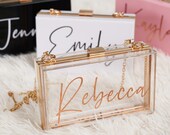 Bridesmaid Gifts Acrylic Clutch Personalized Bridesmaid Tote Monogrammed Purse Maid Of Honor Gifts