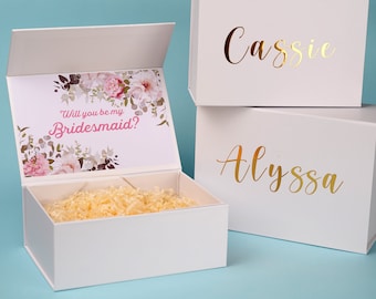 Bridesmaid Gifts Box Bridesmaid Proposal Box Empty Gift Box for Bridesmaid Maid of Honor Flower Girl