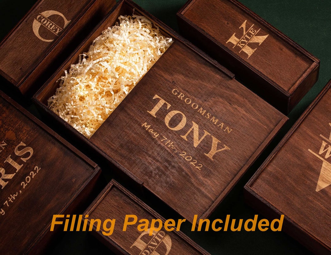 Groomsmen Gifts Box, Empty Personalized Groomsmen Gift Box, Wooden Gift Box, Groomsmen Box