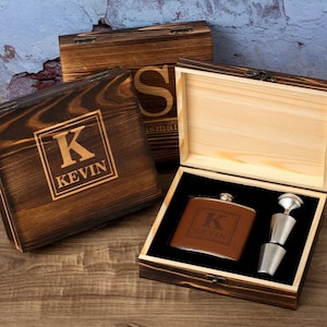 Cadeaux de garçons d'honneur, fiole personnalisée avec boîte en bois, coffret cadeau de garçons d'honneur, cadeau d'homme d'honneur, cadeau de garçon d'honneur, proposition de garçon d'honneur, fête de mariage