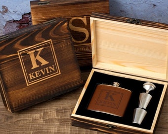 Groomsmen Gifts, Personalized Flask Set with Wood Box, Groomsmen Gift Set, Best Man Gift, Groomsman Gift, Groomsmen Proposal, Wedding Party