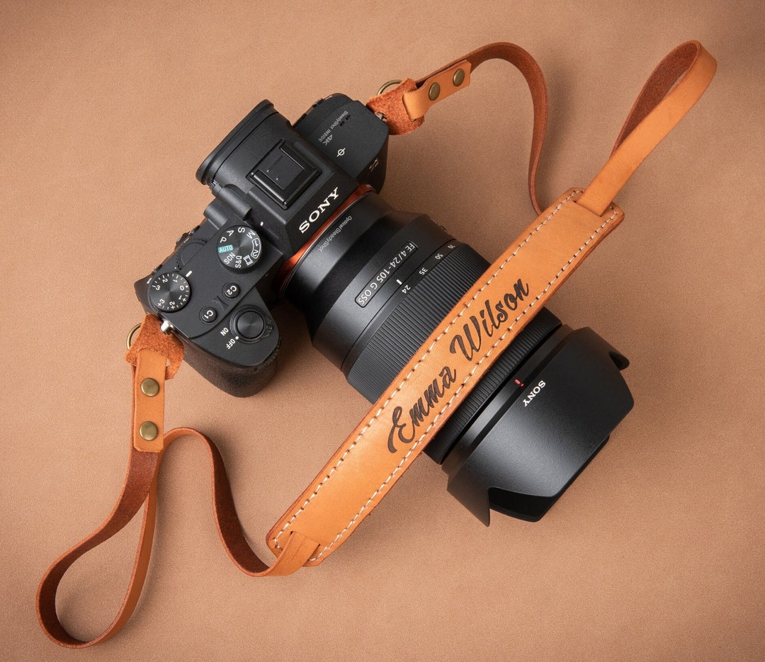 Personalized Leather Camera Strap for Men, Custom Camera Strap for