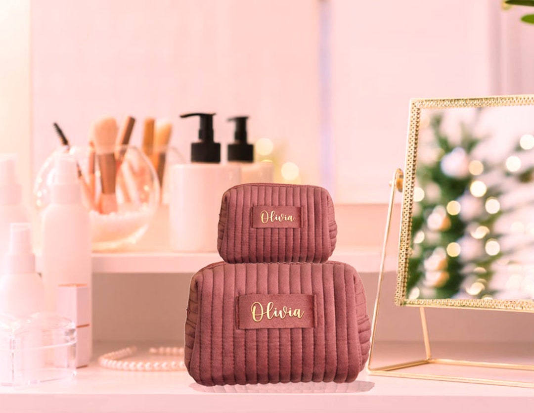 Custom makeup bag personalised bridesmaid gifts wedding gift travel