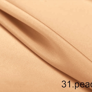 silk crepe de chine satin back pure solid fabric 45&quot; width NO.31 peach color sell by the yard for dress, shirts, pants
