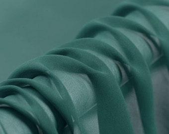 Beryl green silk georgette chiffon fabric solid 100% silk 45&#39;&#39; width DIY many colors