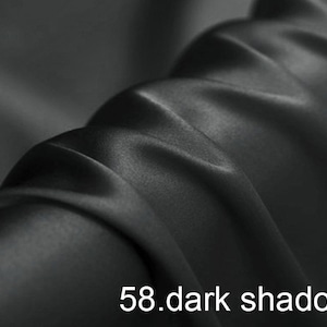 Dark Shadow silk satin fabric pure solid fabric for wedding, evening dress, shirts, pajamas- one yard