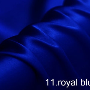 silk satin fabric pure solid fabric NO.11 royal blue color for wedding, evening dress, shirts, pants sell by the yard