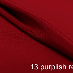 silk crepe de chine satin back pure solid fabric 45&quot; width NO.13 purplish red color sell by the yard for dress, shirts, pants