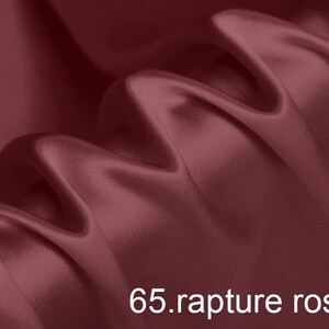 silk satin fabric pure solid fabric NO.65 Rapture Rose color for wedding, evening dress, shirts, pants sell by the yard