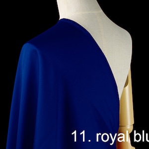 35mm silk wool twill fabric pure solid fabric 55&quot; width NO.11 royal blue color for evening dress, shirts, wedding dress, sell by the yard
