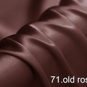 Old rose color silk satin fabric for wedding, evening dress, shirts, pants, one yard