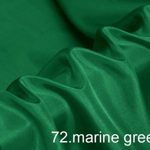 silk habotai fabric solid color 45&quot; width NO.72 marine green color sell by the yard for lining,scarf, DIY hand made
