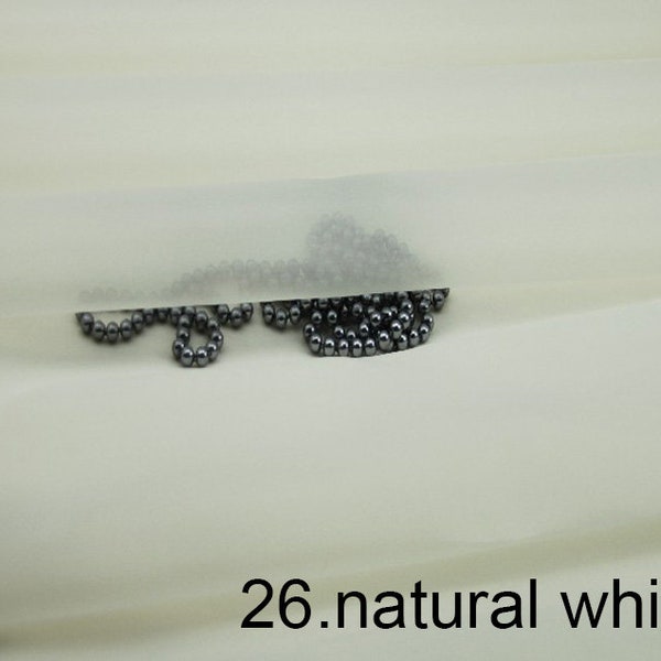 Natural white silk organza fabric pure solid color 140cm width by the yard for wedding dress DIY hand made color 26