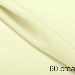 silk crepe de chine satin back pure solid fabric 45&quot; width NO.60 cream color sell by the yard for dress, shirts, pants